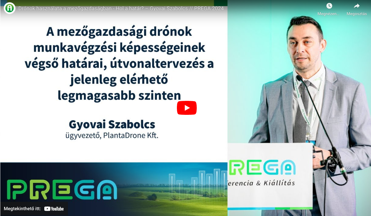 Drónok használata a mezőgazdaságban - Hol a határ? – Gyovai Szabolcs PREGA 2024